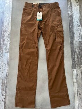 prAna Stretch Zion II Slim Fit Hiking Pants Mens 28 x 34 Sepia Brown NWT